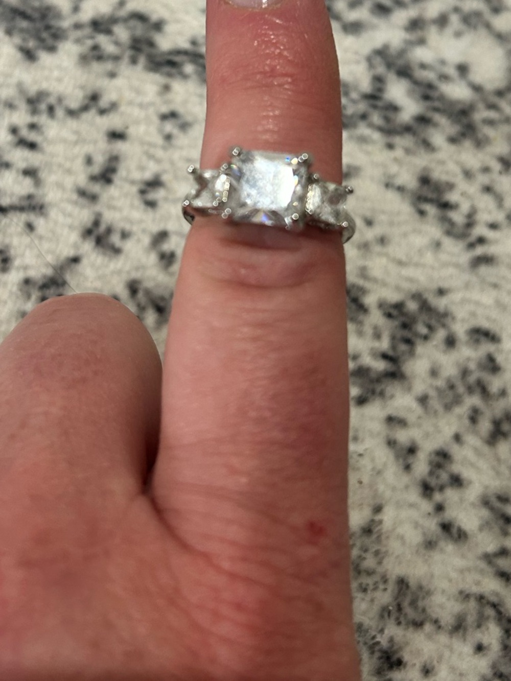Silver Tone Clear Stone Cocktail Ring - Women Jewelry